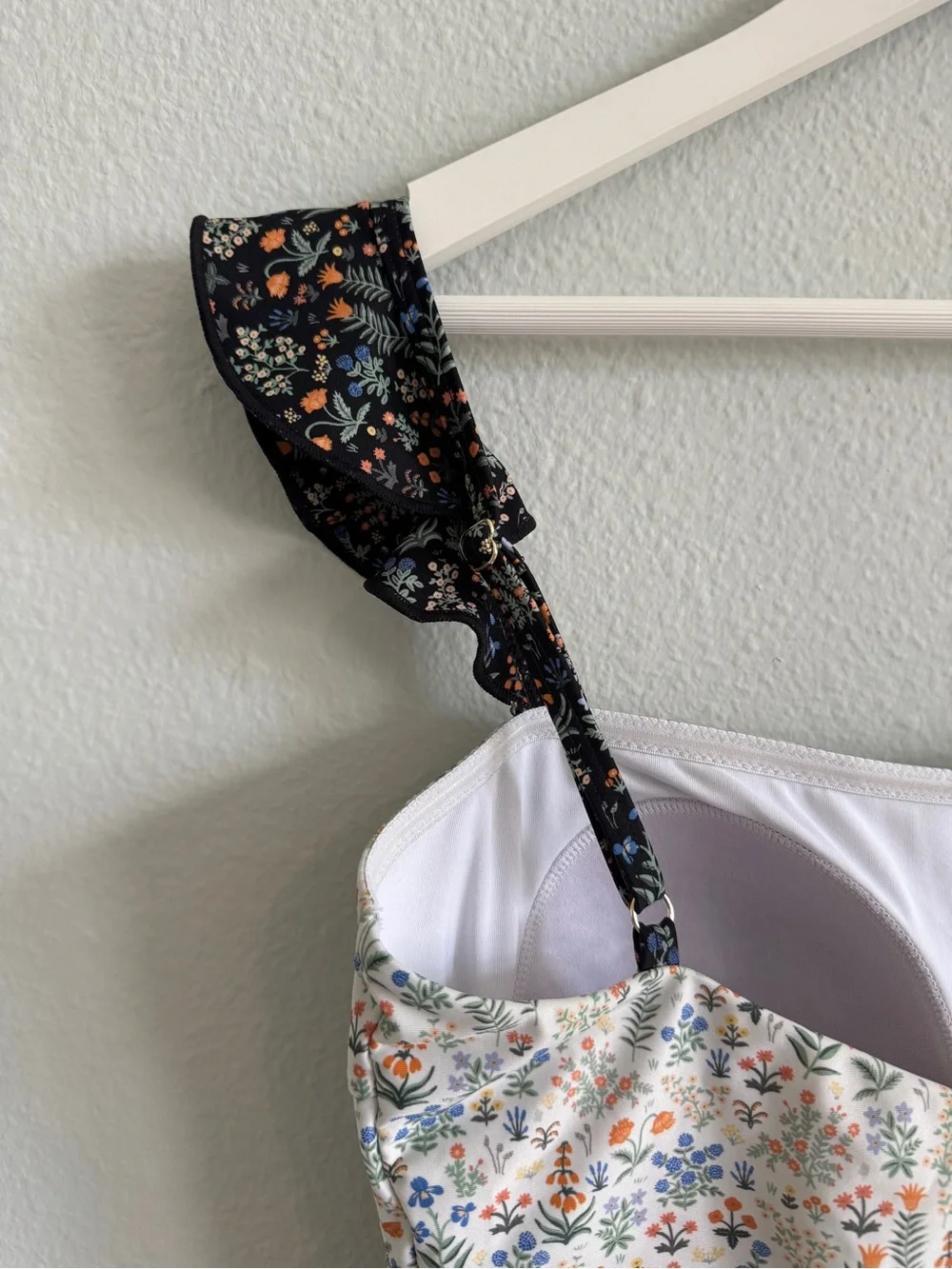 Summersalt Rifle Paper Co Floral Ruffle Strap One-Piece Swimsuit Size 10